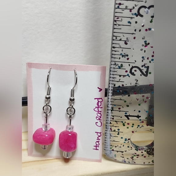 Pink  Quartz Earrings - Picture 9 of 9